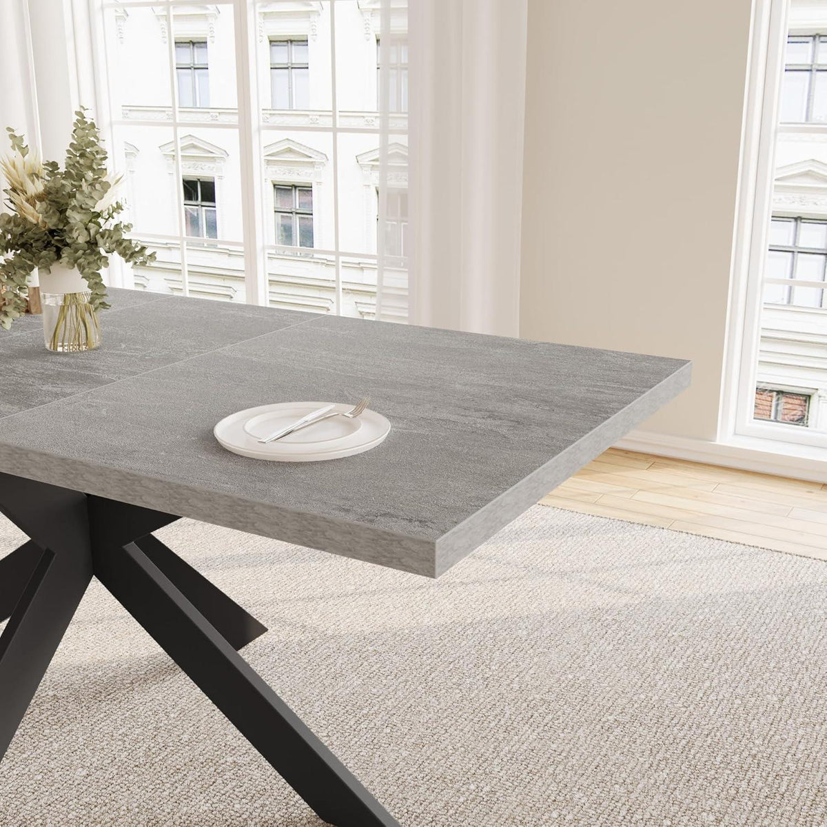 Ausziehbarer Esstisch mit 4 Stühlen – Modernes Esszimmer Set
