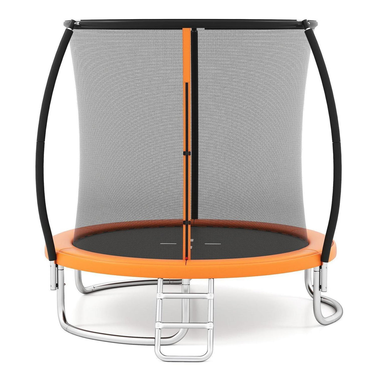 GYMAX Gartentrampolin 244cm mit Sicherheitsnetz & Leiter