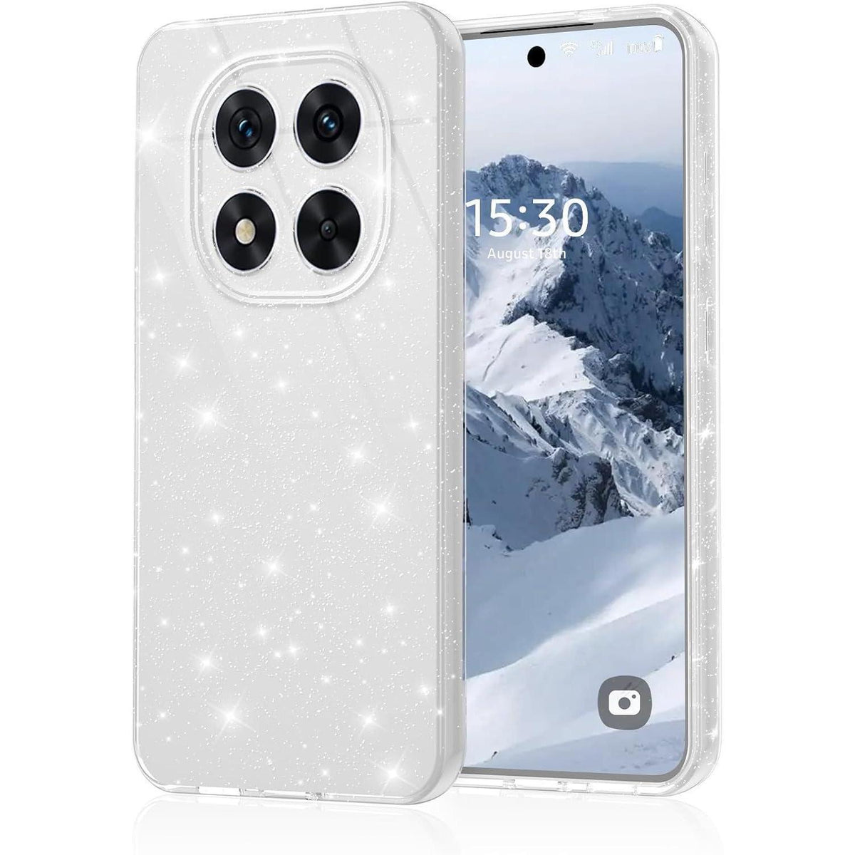 Glitzer Handyhülle für Xiaomi Redmi Note 14 Pro 5G, Silbrig