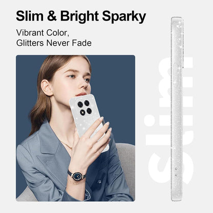 Glitzer Handyhülle für Xiaomi Redmi Note 14 Pro 5G, Silbrig