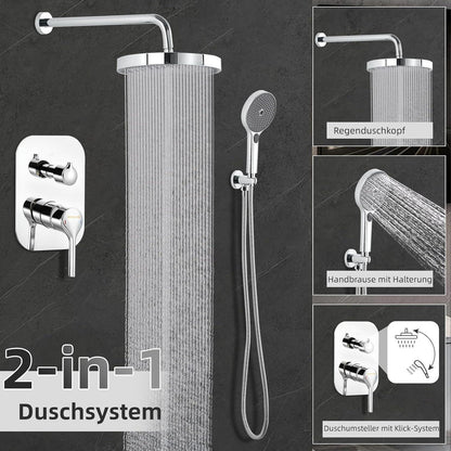 Unterputz Duschsystem 10 Zoll mit Regendusche & Handbrause