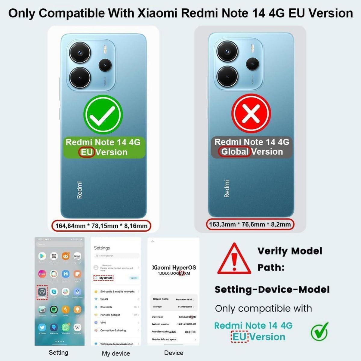 Glitzer Handyhülle für Xiaomi Redmi Note 14 4G EU, Lila