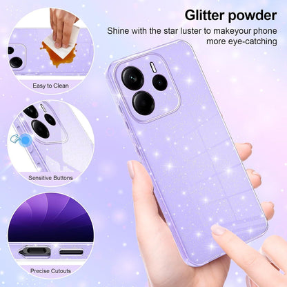 Glitzer Handyhülle für Xiaomi Redmi Note 14 4G EU, Lila
