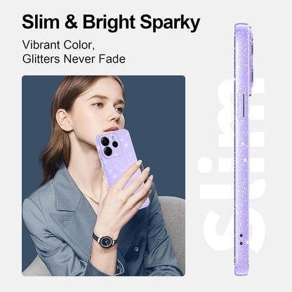 Glitzer Handyhülle für Xiaomi Redmi Note 14 4G EU, Lila