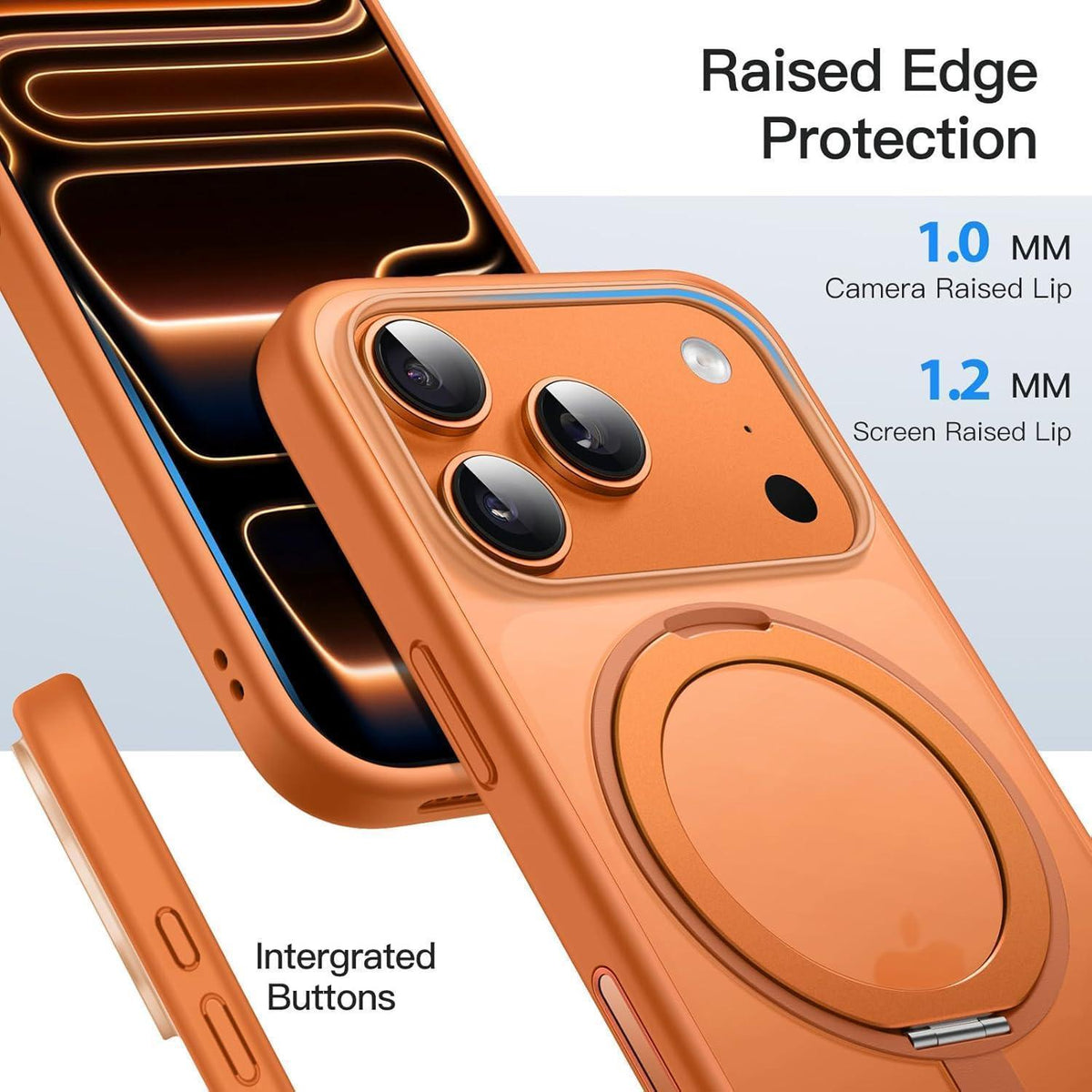 iPhone 17 Pro Hülle mit Ringständer & MagSafe (Orange)