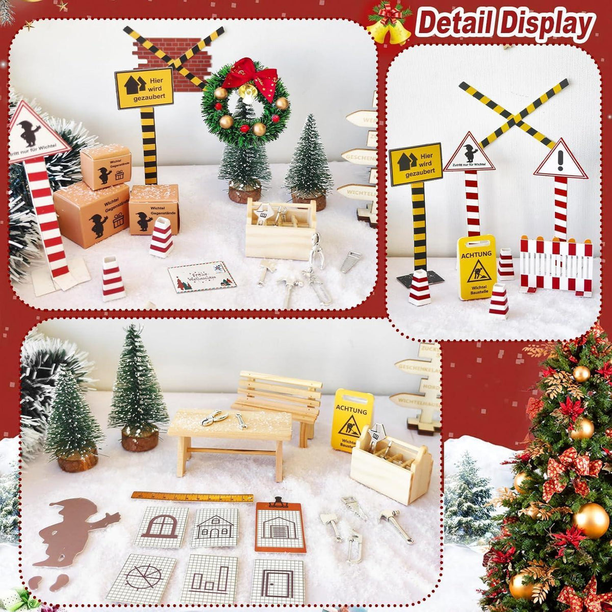 Weihnachts-Wichtel Zubehör Set – Komplettdeko für Wichteltüren
