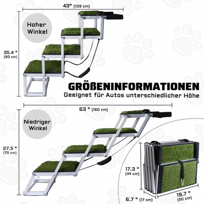 Hundetreppe Auto – 4 Stufen, Breit & Klappbar