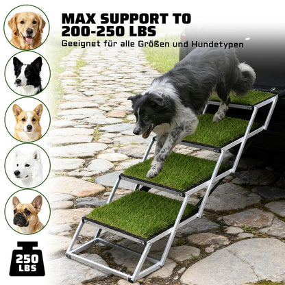 Hundetreppe Auto – 4 Stufen, Breit & Klappbar