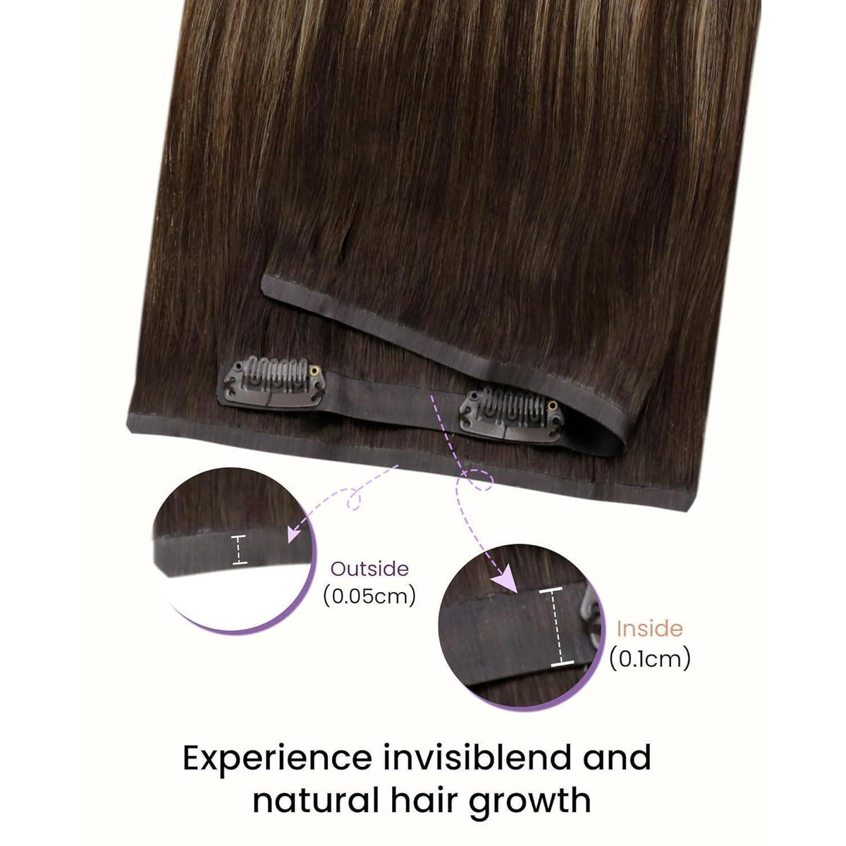 Echthaar Clip-in Extensions Balayage 55cm – 7er Set