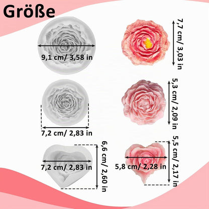 3D Silikonformen Blumen – Kerzen, Seife, Schokolade
