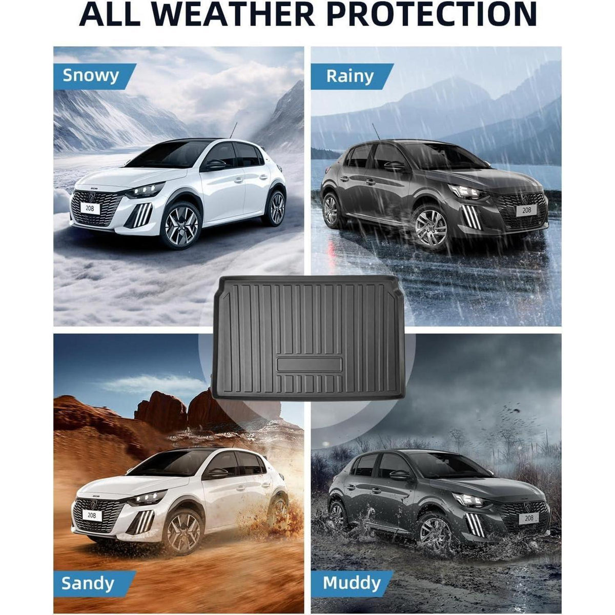 Kofferraummatte Peugeot 208 E-208 – Wasserdicht & Rutschfest