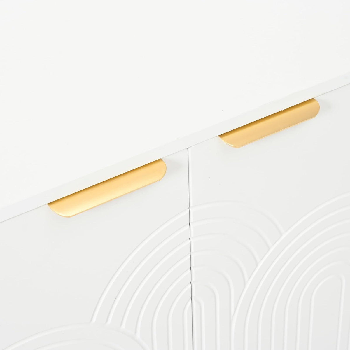 Sideboard mit 4 Türen – Weiß, 160x40x80 cm
