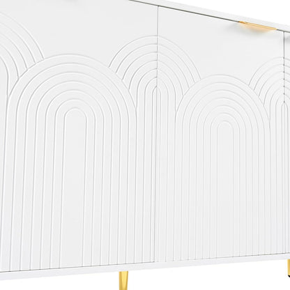 Sideboard mit 4 Türen – Weiß, 160x40x80 cm