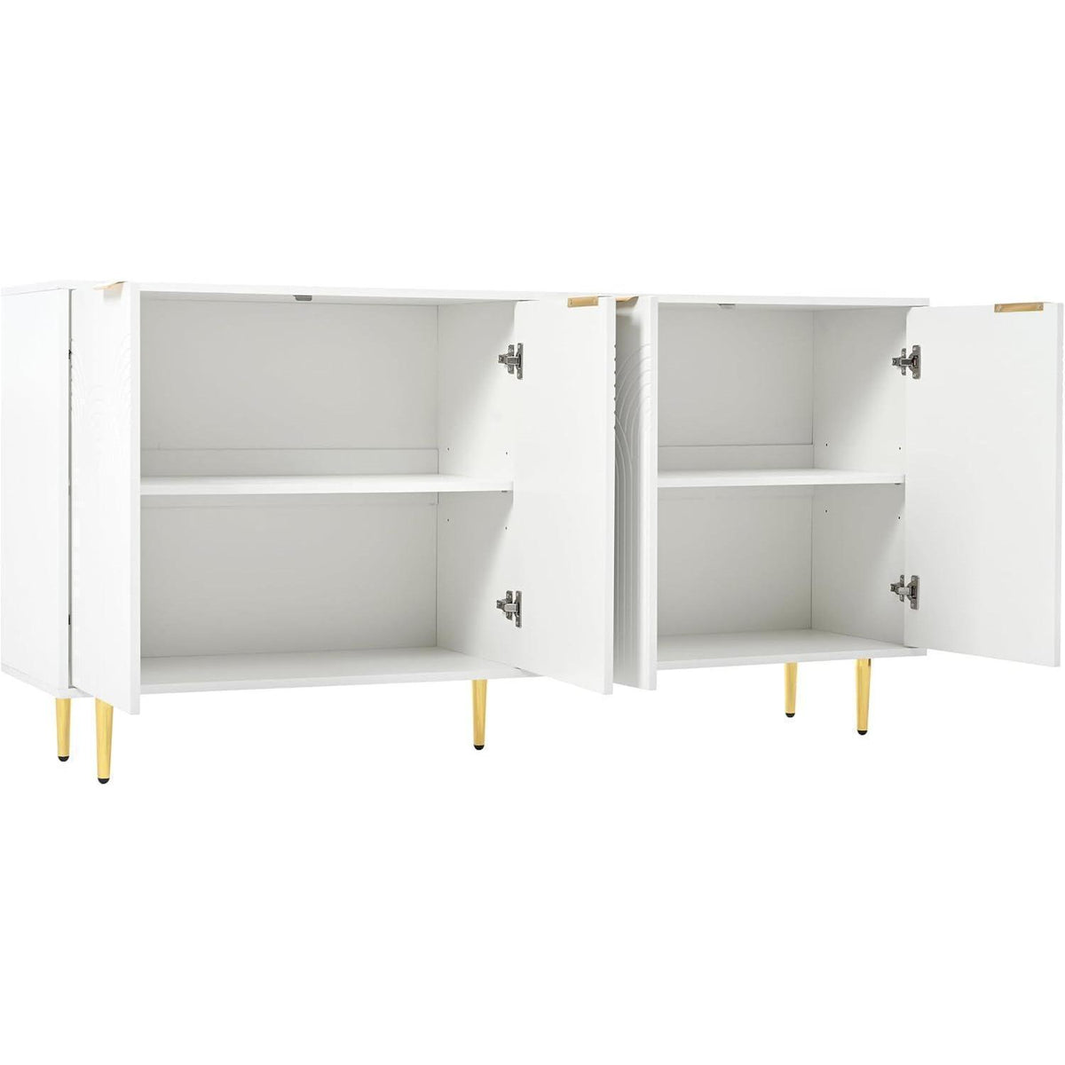 Sideboard mit 4 Türen – Weiß, 160x40x80 cm