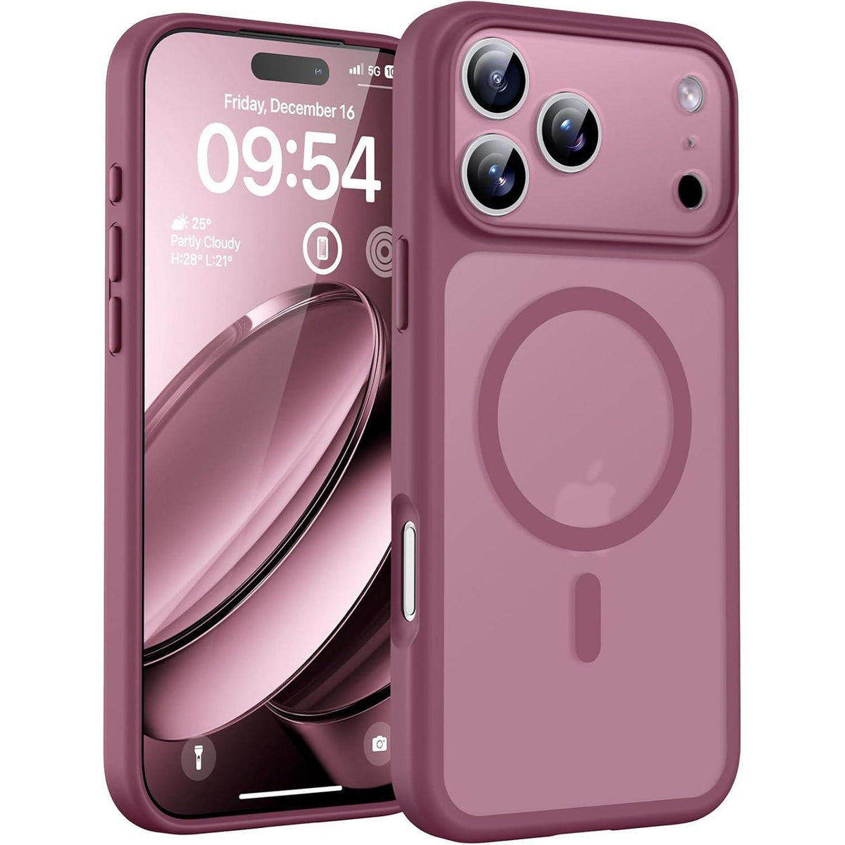 iPhone 17 Pro Max Hülle MagSafe matt transluzent Pflaume