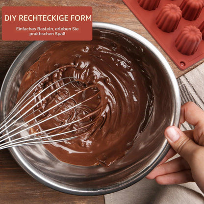 2x Silikonform für Mini Cannelé, 12 Hohlräume zum Backen