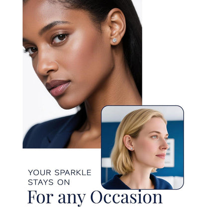 Moissanit Ohrstecker 585 Roségold 2 Karat Halo Silber 925 Damen Geschenk