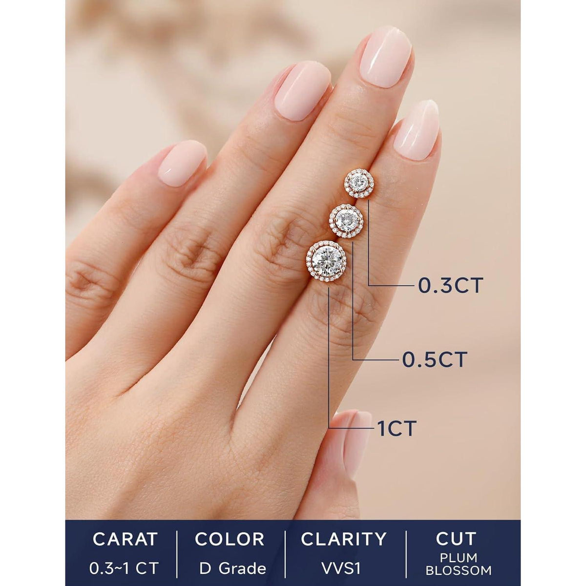 Moissanit Ohrstecker 585 Gold Rosegold Damen Schmuck