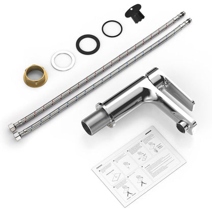 Einhebel-Waschtischarmatur Chrom, 86mm Höhe, Wassersparend