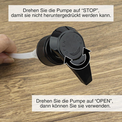 500ml Seifenspender Schwarz mit Etiketten – Nachfüllbar & Verriegelbar