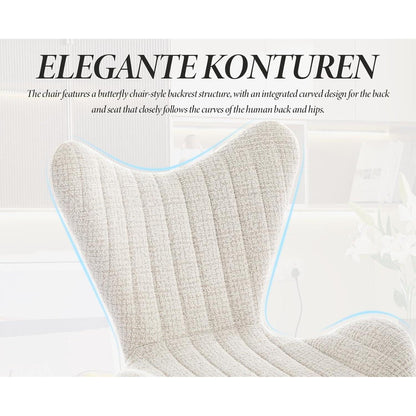 Moderner Barhocker 2er Set mit Chenille & Stepp-Rückenlehne