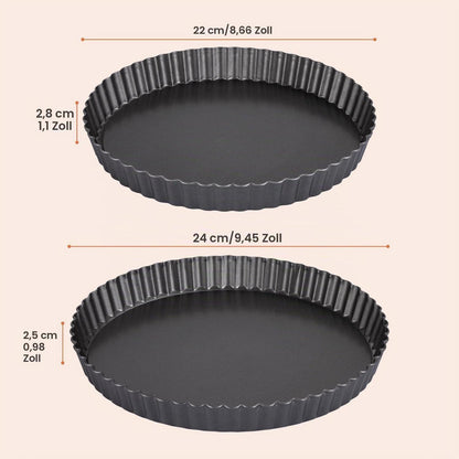 Quicheform Set | 2 Tarteformen mit Hebeboden (22+24cm)
