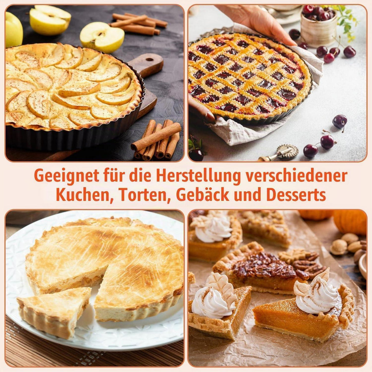 Quicheform Set | 2 Tarteformen mit Hebeboden (22+24cm)