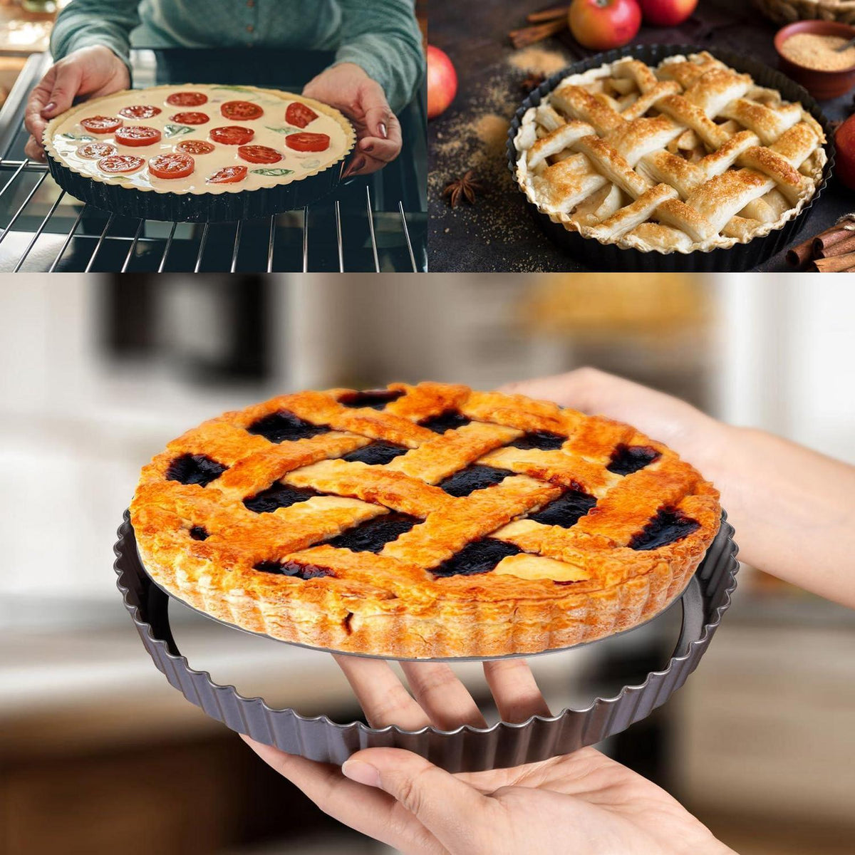 Quicheform Set | 2 Tarteformen mit Hebeboden (22+24cm)