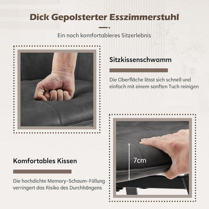 Drehbarer Esszimmerstuhl mit Armlehnen, Grau