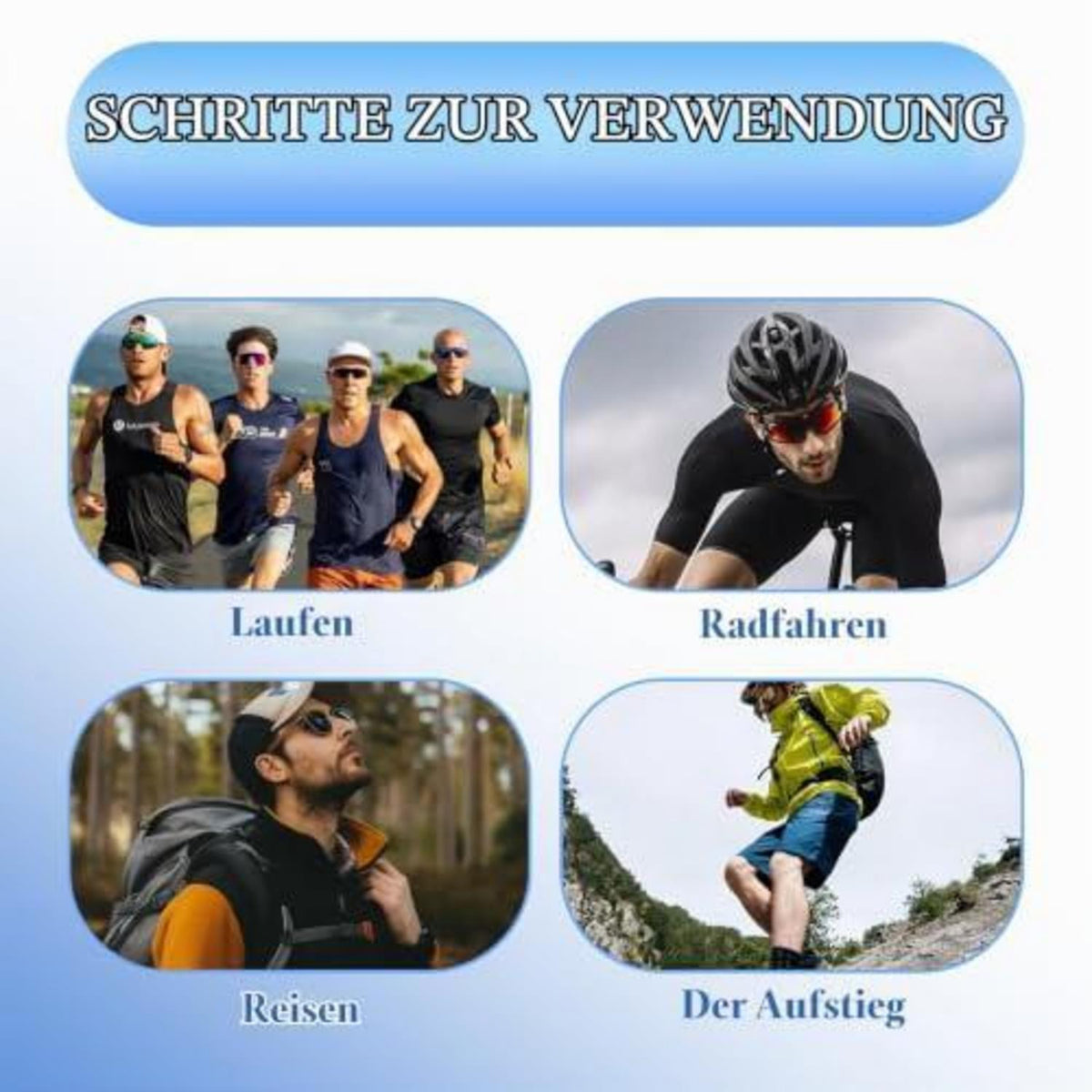 8x Sport Brillenband – Verstellbar & Rutschfest für Damen & Herren