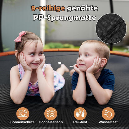 GYMAX Gartentrampolin 305cm mit Sicherheitsnetz & Leiter