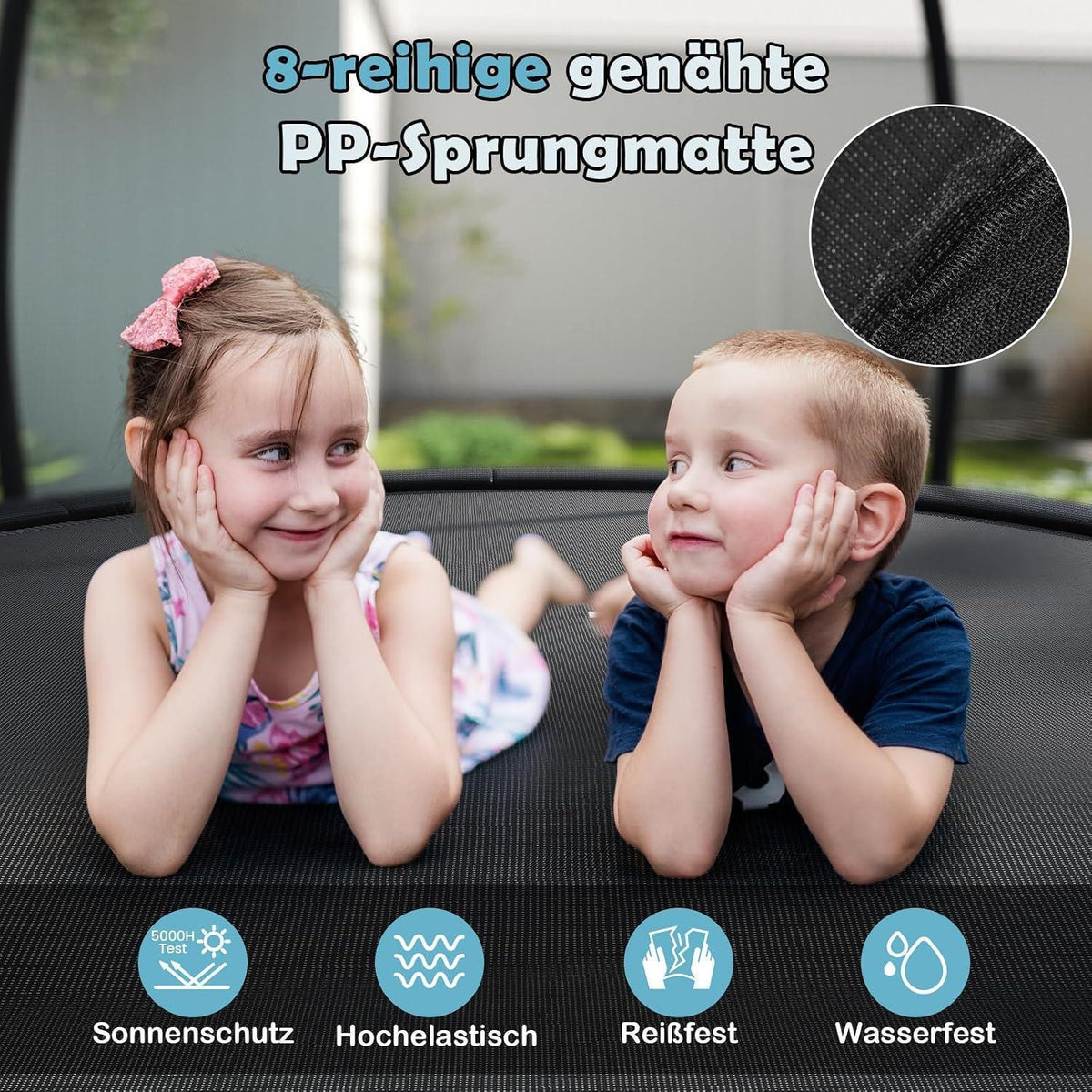GYMAX Gartentrampolin 305cm mit Sicherheitsnetz & Leiter