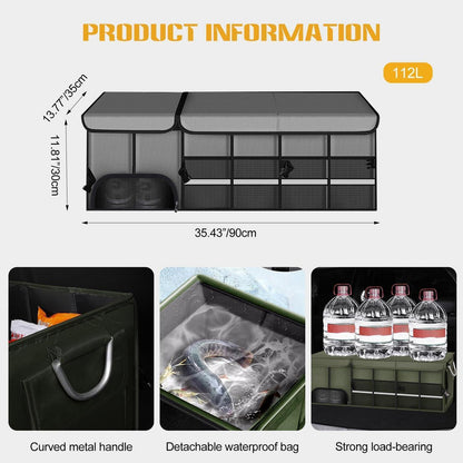 Kofferraum Organizer XL Grau – Faltbar & Wasserdicht