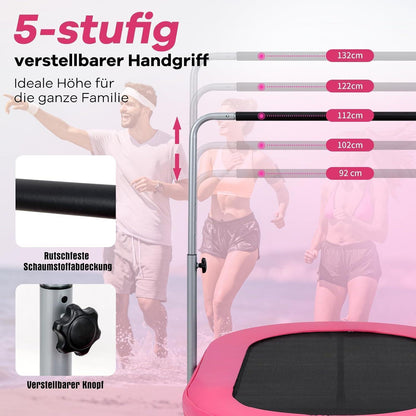 Trampolin 2er Set, Klappbar & Verstellbar – Rosa Fitnessspaß