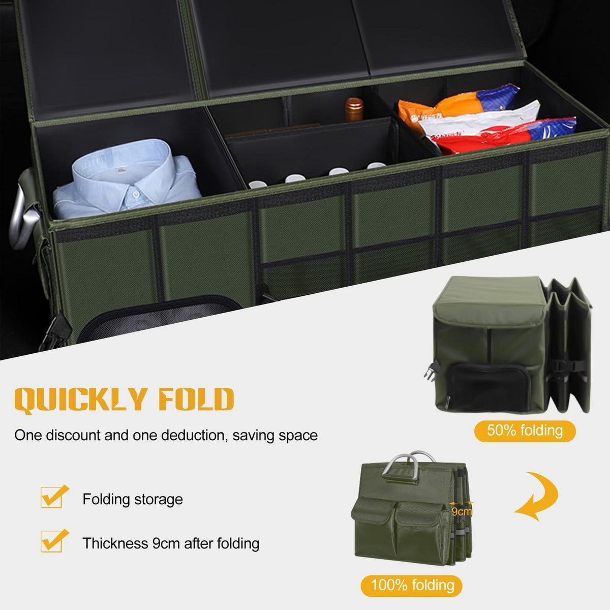 Kofferraum Organizer Oxford-Gewebe, Wasserdicht & Faltbar XL