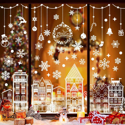 Weihnachts Fensterbilder selbstklebend – 5 Blatt Winterdeko