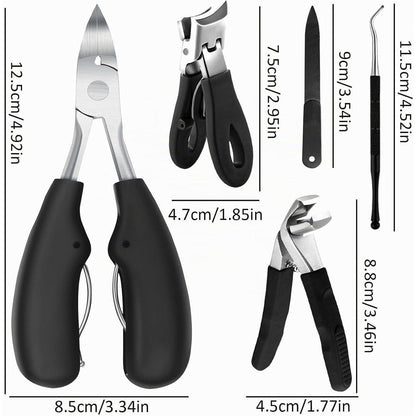 Profi Nagelknipser Set 5-teilig Edelstahl für dicke & eingewachsene Nägel