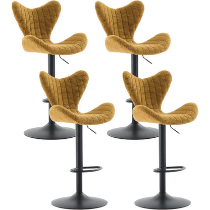 Moderner Barhocker 4er Set, Höhenverstellbar & 360° Drehbar, Gelb