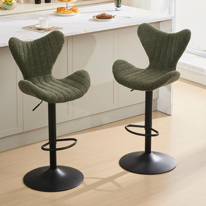 Moderner Barhocker 4er Set, Höhenverstellbar, Grün