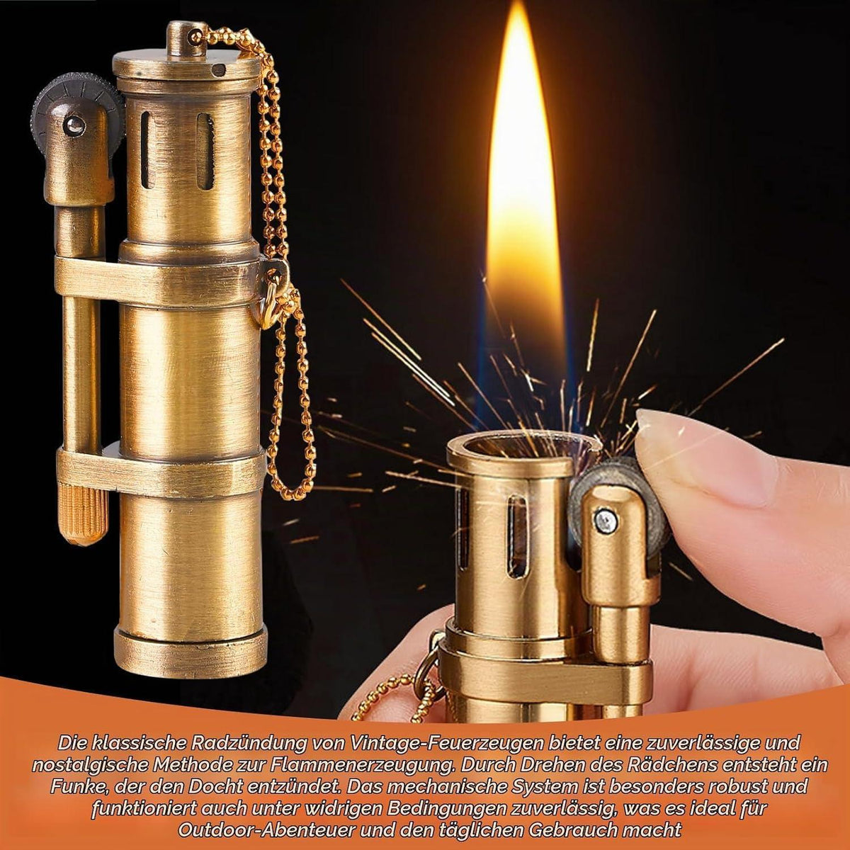 Vintage Feuerzeug Set 2er-Pack – Retro Benzinfeuerzeug für Männer