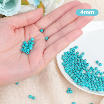 4mm Türkis Perlen - 180 Stück zum Schmuck Basteln