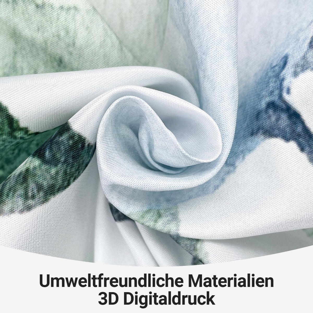 Duschvorhang Textil 160x160 cm Blatt, Wasserabweisend, Waschbar