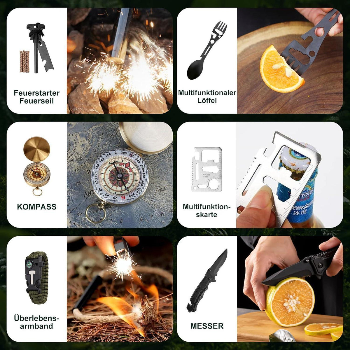 Adventskalender Überlebensset 24 Tage Outdoor Camping Gadgets