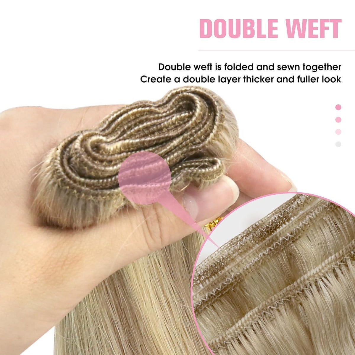 Echthaar Tressen Blond 60 cm – Goldblond Highlights