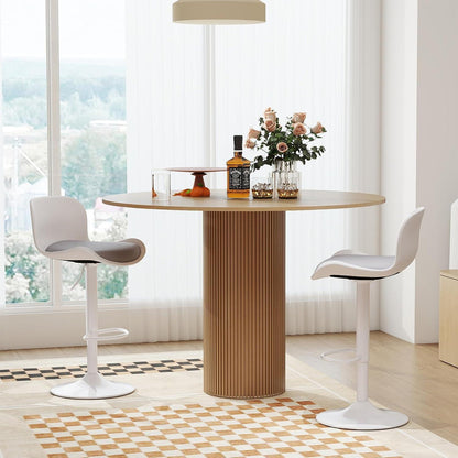 Höhenverstellbarer Barhocker mit Fußstütze – Weiß/Grau