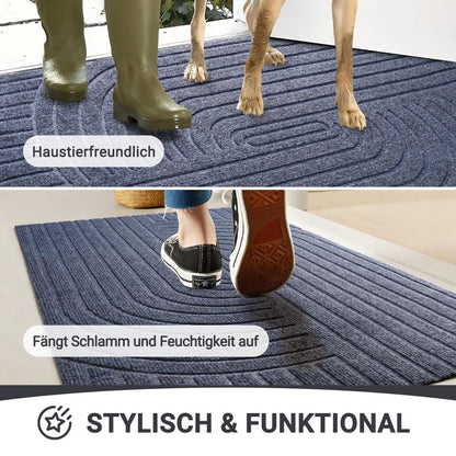 Fußmatte Grau 60x90cm - Rutschfest & Schmutzfang