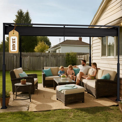 Verstellbare Pergola 3x4m – Terrassenüberdachung für Garten & Pool