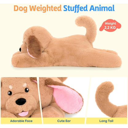 Gewichteter Kuscheltier Hund 65cm - Plüsch Kissen zum Kuscheln