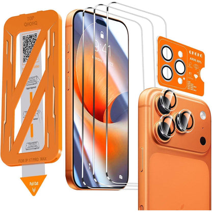 iPhone 17 Pro Max Panzerglas mit Kameraschutz, 3 Stück
