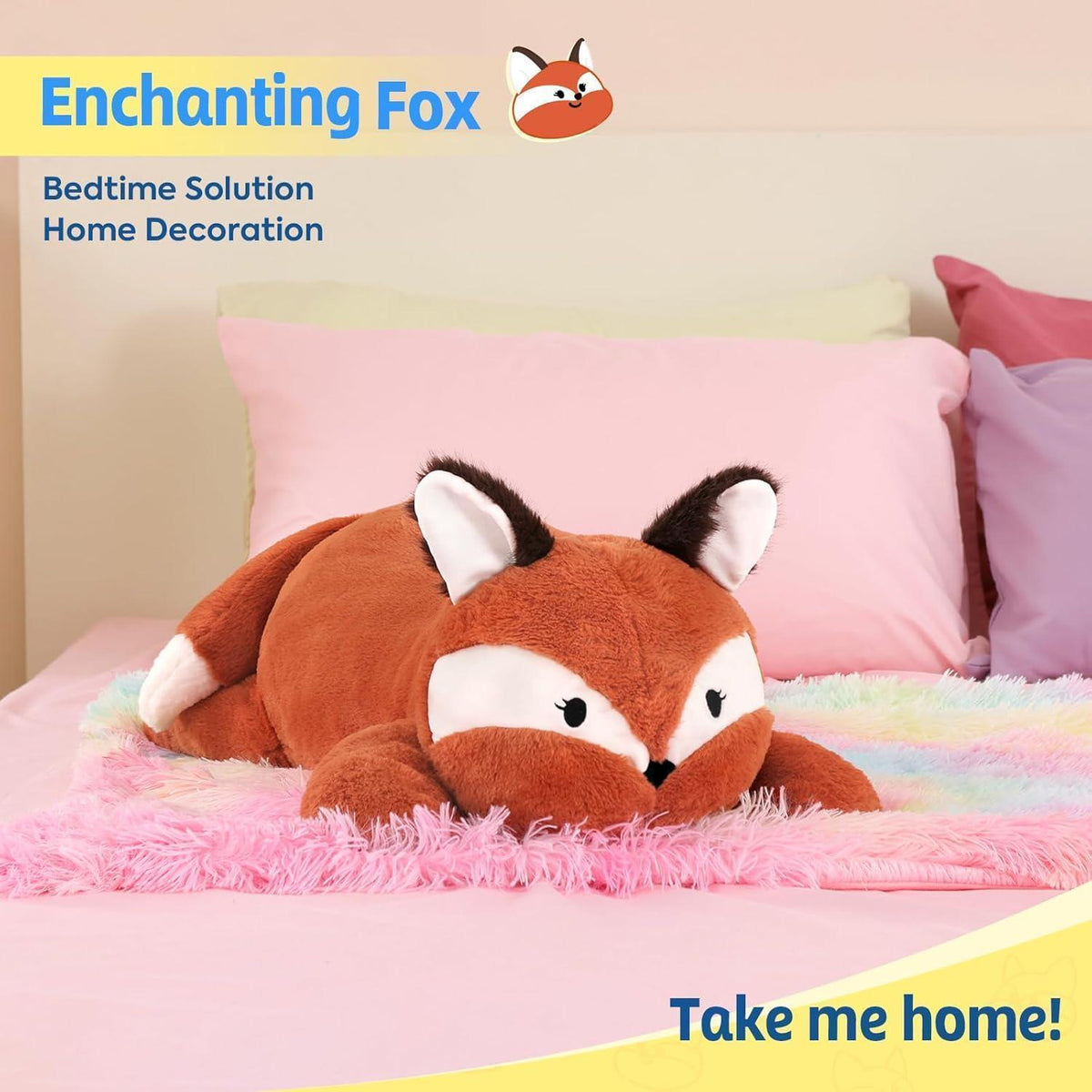 Gewichtetes Kuscheltier Fuchs 65cm - Plüschkissen zum Kuscheln
